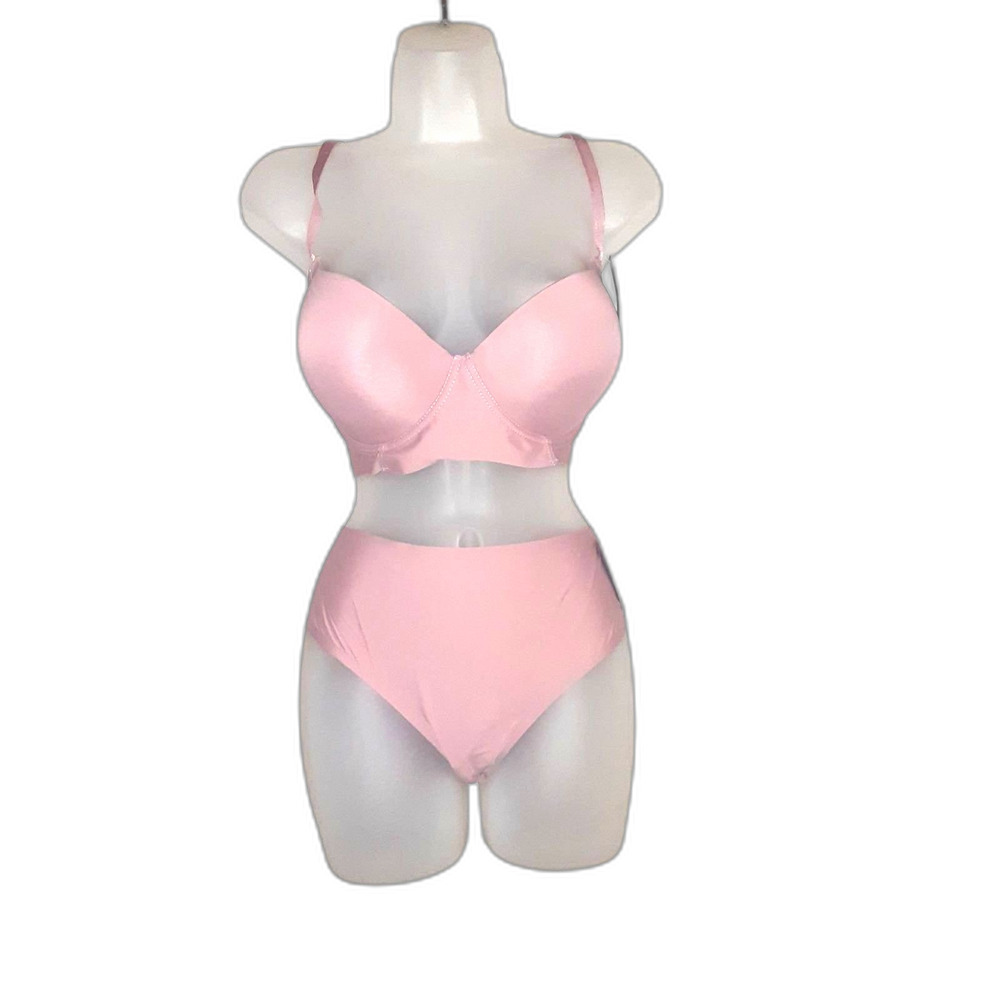 Youmita 40D Ash Rose Seamless Pushup Bra and Seamless Laser Cut Hipster NWT